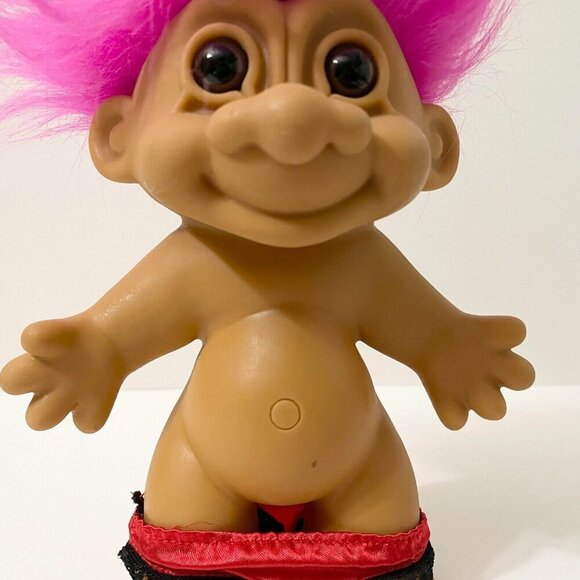 Vintage Russ Troll Doll Red Hot With Lingerie 7 Inch Tall Toy Stains - Picture 12 of 16